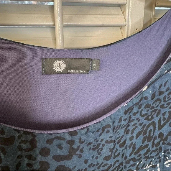 Blue leopard print silk blouse - Picture 5 of 5